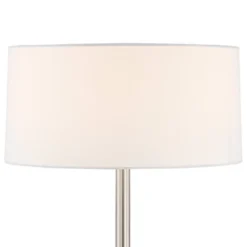 360 Lighting Andre 26 3/4" Tall Mid Century Modern Table Lamps Set Of 2 USB Port AC Power Outlet Silver Finish Metal White Shade Living Room Charging -Outlet 360 Lighting Store GUEST 01888da4 ffaa 4f77 bc2d 62724ddd006d