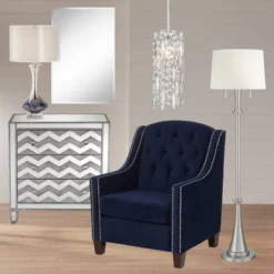 360 Lighting Karl Modern Floor Lamp Standing 63 3/4" Tall Brushed Nickel Metal White Tapered Drum Shade For Living Room House Bedroom Office Family -Outlet 360 Lighting Store GUEST 01f1ac49 997f 4560 8170 c9c7c3df0cd1