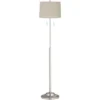 360 Lighting Abba Modern Floor Lamp Standing 66" Tall Brushed Nickel Silver Cream Burlap Tapered Drum Shade For Living Room Bedroom Office House Home