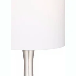 360 Lighting Modern Table Lamp With USB And AC Power Outlet Workstation Charging Base 24.5" High Brushed Nickel Droplet Living Room Desk Bedroom -Outlet 360 Lighting Store GUEST 04b40227 af1f 46f2 8b81 86237c997dae