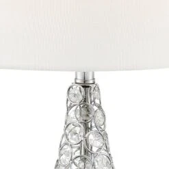 360 Lighting Sergio Modern Accent Table Lamps 23 1/2" High Set Of 2 Acrylic Chrome USB Charging Port White Drum For Bedroom Living Room Bedside Desk -Outlet 360 Lighting Store GUEST 05e37469 63de 4569 8fb7 e40b713dc79a