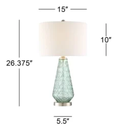 360 Lighting Julia Modern Table Lamp 26 1/2" High Green Glass White Drum Shade For Bedroom Living Room Bedside Nightstand Office Kids Family House 12 360 Lighting Julia Modern Table Lamp 26 1/2" High Green Glass White Drum Shade For Bedroom Living Room Bedside Nightstand Office Kids Family House -Outlet 360 Lighting Store GUEST 07a3fe97 8689 4fc7 bbad 35d896246f68