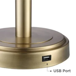 360 Lighting Camile Modern Table Lamps 25" High Set Of 2 Brass Metal With USB Charging Port Oatmeal Drum Shade For Bedroom Living Room Bedside Desk -Outlet 360 Lighting Store GUEST 08eee1bc cdaa 49d4 af37 526a1bd1c91f