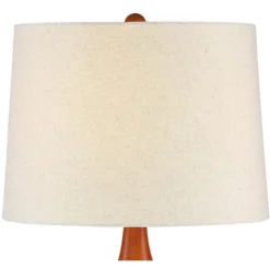 360 Lighting Brice Modern Mid Century Accent Table Lamp 23" High Ivory Ceramic Wood Neck Off White Drum Shade For Bedroom Living Room Bedside Office -Outlet 360 Lighting Store GUEST 098896b2 c28a 419c aac2 cb44f6662d40