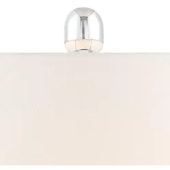 360 Lighting Sergio Modern Table Lamps Set Of 2 With Round Risers 24 1/2" High USB Port Acrylic White Drum Shade For Bedroom Living Room Desk House