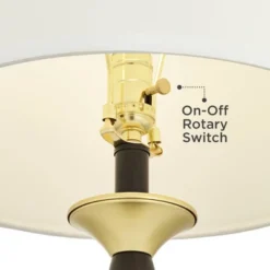 360 Lighting Kamila Traditional Table Lamps 27" Tall Set Of 2 Gold Black With Dual USB Charging Ports White Drum Shade For Bedroom Bedside Family Desk -Outlet 360 Lighting Store GUEST 0c100117 f506 4db2 aa31 6dae08db3ed2