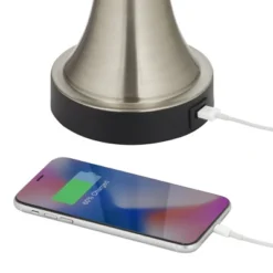 360 Lighting Seymore Modern Table Lamps 26" High Set Of 2 Silver With USB Charging Port LED Touch On Off White Drum Shade For Bedroom Living Room Desk -Outlet 360 Lighting Store GUEST 0c689184 7af5 4535 9003 8a3d1be4603c