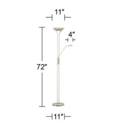 360 Lighting Canby Modern Torchiere Floor Lamp With Side Light 72" Tall Brushed Nickel Dimmable LED For Living Room Reading Bedroom Office House Home -Outlet 360 Lighting Store GUEST 0cc0c0c3 15d7 4b18 ad62 d6aec4b3189f