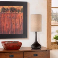 360 Lighting Modern Table Lamp 24.5" High Espresso Bronze Metal Droplet Linen Cylinder Shade For Living Room Family Bedroom Bedside Office 7 360 Lighting Modern Table Lamp 24.5" High Espresso Bronze Metal Droplet Linen Cylinder Shade For Living Room Family Bedroom Bedside Office -Outlet 360 Lighting Store GUEST 0d03f484 074e 4e62 bf8d 3537a0a6b811