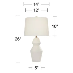 360 Lighting Modern Table Lamps 26" High Set Of 2 White Gourd Fabric Tapered Drum Shade For Bedroom Living Room House Home Bedside Nightstand Office -Outlet 360 Lighting Store GUEST 10b791ab fe56 407f a701 dd9eee1b1ed2