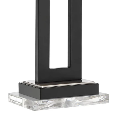 360 Lighting Neil Modern Table Lamp With Clear Riser 26" High Black With USB Charging Port White Rectangular Shade For Bedroom Living Room House Desk 3 360 Lighting Neil Modern Table Lamp With Clear Riser 26" High Black With USB Charging Port White Rectangular Shade For Bedroom Living Room House Desk - Image 3