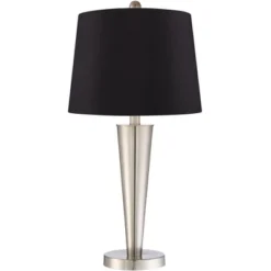 360 Lighting Geoff Modern Table Lamps 26" High Set Of 2 Brushed Nickel With USB Charging Port Black Faux Silk Drum Shade For Bedroom Living Room Desk -Outlet 360 Lighting Store GUEST 139cd569 95ab 4c95 bbeb 95220bfde9f1