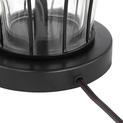 360 Lighting Hudson Rustic Accent Table Lamps 23" High Set Of 2 Bronze Clear Glass USB Charging Port Drum Shade For Bedroom Living Room Bedside Desk 7 360 Lighting Hudson Rustic Accent Table Lamps 23" High Set Of 2 Bronze Clear Glass USB Charging Port Drum Shade For Bedroom Living Room Bedside Desk - Image 7