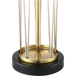 360 Lighting Nathan Modern Table Lamps 25 1/2" High Set Of 2 Gold Metal With USB Charging Ports Black Drum Shade For Bedroom Living Room Home Desk -Outlet 360 Lighting Store GUEST 14c089bb 534a 486d 9763 cb4633e112ac