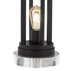 360 Lighting Marcel Industrial Table Lamps Set Of 2 With Round Risers 24 1/4" High Black LED Nightlight USB Port Natural Shade For Living Room Desk -Outlet 360 Lighting Store GUEST 1576c34b 26a6 41e6 b713 f2f6357d68f4