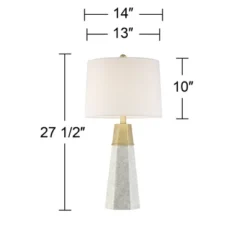 360 Lighting Julie Modern Table Lamps 27 1/2" Tall Set Of 2 Faux Marble Gold Tapered Column Fabric Drum Shade For Bedroom Living Room Bedside Office -Outlet 360 Lighting Store GUEST 15a11859 854d 45a1 9223 91bb79532de6