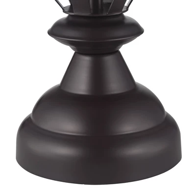 360 Lighting Grant Rustic Industrial Table Lamps 26 1/2" High Set Of 2 Bronze Metal Cage Taupe Drum Shade For Bedroom Living Room Bedside Nightstand 4 360 Lighting Grant Rustic Industrial Table Lamps 26 1/2" High Set Of 2 Bronze Metal Cage Taupe Drum Shade For Bedroom Living Room Bedside Nightstand - Image 4