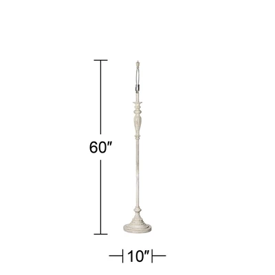 360 Lighting Vintage Shabby Chic Floor Lamp 60" Tall Antique White Washed Taupe Gray Drum Shade For Living Room Reading Bedroom Office 7 360 Lighting Vintage Shabby Chic Floor Lamp 60" Tall Antique White Washed Taupe Gray Drum Shade For Living Room Reading Bedroom Office - Image 7