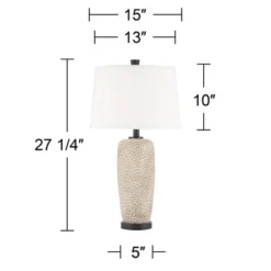 360 Lighting Anna Modern Coastal Table Lamps 27 1/4" Tall Set Of 2 Beige White Tapered Drum Shade For Bedroom Living Room Bedside Nightstand Office -Outlet 360 Lighting Store GUEST 191a4d73 cc98 4302 a90e a0e2fcbc9673