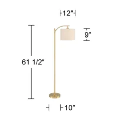 360 Lighting Modern Downbridge Floor Lamp 61 1/2" Tall Warm Gold Metal Off-White Linen Drum Shade For Living Room Reading Bedroom -Outlet 360 Lighting Store GUEST 1d27ffbd 9b4e 4884 98e4 384746872fc2