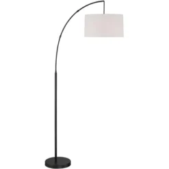 360 Lighting Cora Modern Arc Floor Lamp Standing 72" Tall Black Metal White Linen Drum Shade Decor For Living Room Reading Bedroom Office House Home -Outlet 360 Lighting Store GUEST 223d7012 8ae6 4e00 b72f d98c4162d722