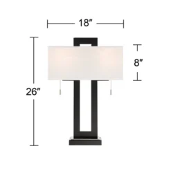 360 Lighting Neil Modern Rustic Table Lamp 26" High Black Metal With USB Charging Port White Rectangular Shade For Bedroom Living Room Bedside Desk 15 360 Lighting Neil Modern Rustic Table Lamp 26" High Black Metal With USB Charging Port White Rectangular Shade For Bedroom Living Room Bedside Desk -Outlet 360 Lighting Store GUEST 249b76df c4e3 4773 8e38 002a6115fa7e