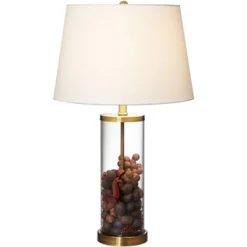 360 Lighting Coastal Table Lamp 26" High Glass Cylinder Gold Fillable White Drum Shade For Living Room Family Bedroom Bedside Nightstand -Outlet 360 Lighting Store GUEST 29f95061 3a20 4401 aced ab41980b13ce