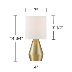360 Lighting Marty Modern Accent Table Lamps 14 3/4" High Set Of 2 Brass Metal White Cylinder Shade For Bedroom Bedside Nightstand Office Kids House -Outlet 360 Lighting Store GUEST 2a215c79 a2fa 47f8 95d2 0c91c390546c