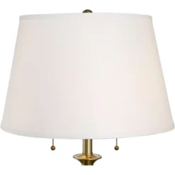 360 Lighting Spenser Vintage Floor Lamp 58" Tall Brushed Antique Brass Metal Off White Linen Drum Shade For Living Room Bedroom Office House Home -Outlet 360 Lighting Store GUEST 2c1d8ef7 e509 4198 a306 b43503180d27