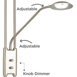 360 Lighting Canby Modern Torchiere Floor Lamp With Side Light 72" Tall Brushed Nickel Dimmable LED For Living Room Reading Bedroom Office House Home -Outlet 360 Lighting Store GUEST 2d61690b 6ce2 4d81 8bb2 ce958623faf7