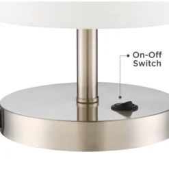 360 Lighting Heyburn Modern Accent Table Lamps 20" High Set Of 2 Brushed Nickel With USB And AC Power Outlet In Base White Cylinder Shade For Desk -Outlet 360 Lighting Store GUEST 331fa9be 1b56 41c7 8bb9 7013d7438cc4