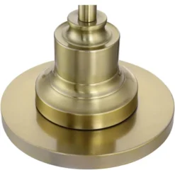 360 Lighting Spenser Retro Art Deco 58" Tall Floor Lamp Brushed Antique Brass Beige Fabric Pleated Empire Shade For Living Room Bedroom -Outlet 360 Lighting Store GUEST 356cfa1c 3837 4dfb 89cb 6ce56a132894