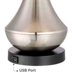 360 Lighting Simon Modern Table Lamps Set Of 2 With Square Risers 27" Tall Brushed Nickel USB Charging Port White Shade For Bedroom Living Room Desk -Outlet 360 Lighting Store GUEST 367e2101 bf36 4f27 a9f7 b059ed08ad41