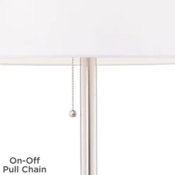 360 Lighting Caper Modern Floor Lamp With Tray Table 60 1/2" Tall Brushed Nickel USB And AC Power Outlet Off White Fabric Drum Shade For Living Room -Outlet 360 Lighting Store GUEST 39252900 2aee 4822 a8bb d88171e5794d