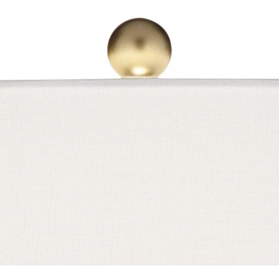 360 Lighting Gilson Modern Table Lamps 24 1/2" High Set Of 2 Gray Glaze Ceramic White Drum Shade For Bedroom Living Room Bedside Nightstand Office 2 360 Lighting Gilson Modern Table Lamps 24 1/2" High Set Of 2 Gray Glaze Ceramic White Drum Shade For Bedroom Living Room Bedside Nightstand Office - Image 2