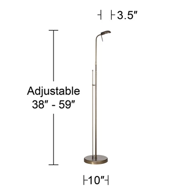 360 Lighting Regan Traditional Pharmacy Floor Lamp 59" Tall Dark Brass Metal LED Adjustable Gooseneck Head For Living Room Reading Bedroom Office 6 360 Lighting Regan Traditional Pharmacy Floor Lamp 59" Tall Dark Brass Metal LED Adjustable Gooseneck Head For Living Room Reading Bedroom Office - Image 6