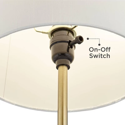 360 Lighting Phoebe Modern Buffet Table Lamps 28 1/2" Tall Set Of 2 Gold Metal White Drum Shade For Bedroom Living Room Bedside Nightstand Office Kids 3 360 Lighting Phoebe Modern Buffet Table Lamps 28 1/2" Tall Set Of 2 Gold Metal White Drum Shade For Bedroom Living Room Bedside Nightstand Office Kids - Image 3