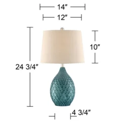 360 Lighting Kate Table Lamp 24 3/4" High Ceramic Green Oatmeal Drum Shade For Bedroom Living Room Bedside Nightstand Office Kids Family House Home -Outlet 360 Lighting Store GUEST 3ed61492 abfa 470e 8c69 f0f32fa03163
