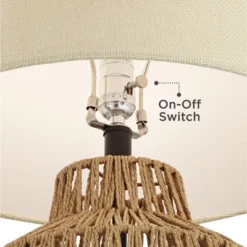 360 Lighting San Marcos Modern Coastal Table Lamp 27" Tall Natural Wicker Oatmeal Drum Shade For Bedroom Living Room Bedside Nightstand Office Kids -Outlet 360 Lighting Store GUEST 3f3ebd5c 5e4e 40f7 9df8 887bbb794941