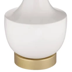 360 Lighting Nesbit Modern Mid Century Table Lamps 25" High Set Of 2 White Ceramic With USB Charging Port Drum Shade For Bedroom Living Room Bedside -Outlet 360 Lighting Store GUEST 4091fd95 6789 4c3e 87bb 8a826b13bf27