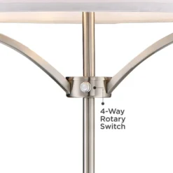 360 Lighting Modern Floor Lamp 62" Tall Black And Brushed Steel Column White Linen Drum Shade For Living Room Reading Bedroom Office -Outlet 360 Lighting Store GUEST 43b03674 5887 40b7 8b04 03b7899414ed