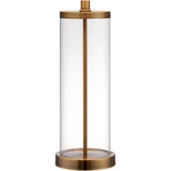 360 Lighting Coastal Table Lamp 26" High Glass Cylinder Gold Fillable White Drum Shade For Living Room Family Bedroom Bedside Nightstand -Outlet 360 Lighting Store GUEST 4426776d a216 4ff9 9f89 ab5b29f474bc