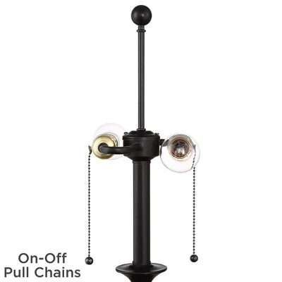 360 Lighting Spenser Rustic Farmhouse Floor Lamp 58" Tall Oiled Bronze Metal Off White Linen Empire Shade For Living Room Bedroom Office House Home 3 360 Lighting Spenser Rustic Farmhouse Floor Lamp 58" Tall Oiled Bronze Metal Off White Linen Empire Shade For Living Room Bedroom Office House Home - Image 3