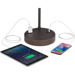 360 Lighting Colby Modern Desk Lamp 21" High Bronze With USB And AC Power Outlet In Base White Linen Drum Shade For Bedroom Living Room Office Family 10 360 Lighting Colby Modern Desk Lamp 21" High Bronze With USB And AC Power Outlet In Base White Linen Drum Shade For Bedroom Living Room Office Family -Outlet 360 Lighting Store GUEST 46fa9ad1 9bec 4289 8076 f495fd0b5b5b