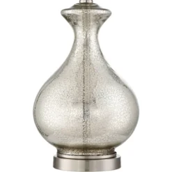 360 Lighting Albert Modern Table Lamp 24 3/4" High Mercury Glass Gourd Oatmeal Drum Shade For Bedroom Living Room Bedside Nightstand Office Kids House -Outlet 360 Lighting Store GUEST 4bd7e1b8 6f32 476a b62b bc61b99c0be3