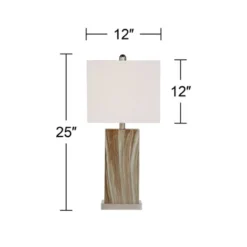 360 Lighting Connie Modern Table Lamps Set Of 2 25" High Brown Faux Marble With USB Charging Port White Rectangular Shade For Living Room Office Desk -Outlet 360 Lighting Store GUEST 4d9d8f73 ca4a 4ad5 9a2c c6e5d950c89b