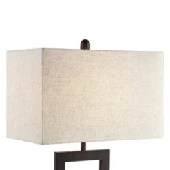 360 Lighting Todd Modern Table Lamp 30" Tall Bronze Rectangular With USB And AC Power Outlet In Base Oatmeal Fabric Shade For Living Room Office House -Outlet 360 Lighting Store GUEST 4e720662 41b0 47dd 8c3c d629fb6b962d