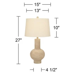 360 Lighting Sandstone Gourd 27" Tall Farmhouse Rustic Modern Coastal Table Lamp Brown Single Beige Shade Living Room Bedroom Bedside Nightstand House -Outlet 360 Lighting Store GUEST 4ea759d3 e9cb 431d a655 e49af78b4931