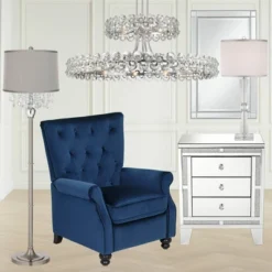 360 Lighting Modern Floor Lamp 62.5" Tall Satin Steel Chrome Crystal Chandelier Platinum Gray Silk Drum Shade For Living Room Reading Bedroom -Outlet 360 Lighting Store GUEST 4fe5e9a6 0858 4ead 9f82 7f3f41848a76