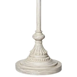360 Lighting Vintage Chic Floor Lamp 60" Tall Antique White Washed Ivory Brocade Fabric Bell Shade For Living Room Reading Bedroom Office -Outlet 360 Lighting Store GUEST 520da67c 0ae9 406f b60e c590a964fb78